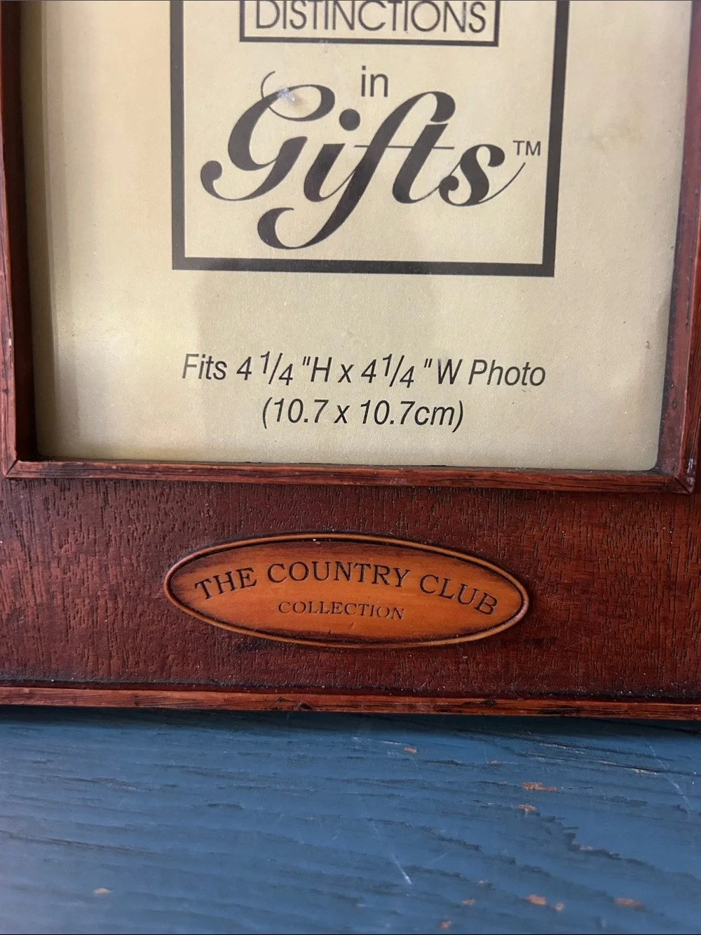 The Country Club Photo Frame in Brown with Red and Cream Accents 7 x 9” - New